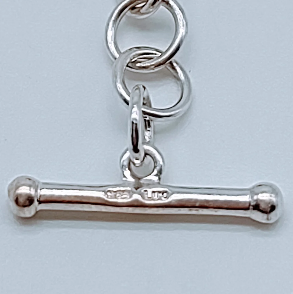 Vintage Sterling Silver Lucas Lameth Abalone Link Toggle Bracelet - Picture 8 of 12